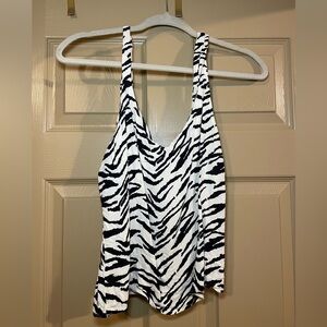 Reformation Black & White Zebra Print Tank Top